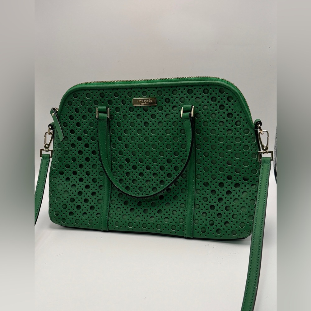 Kate Spade Newberry Lane Caning Rachelle Satchel - Emerald, Perforated